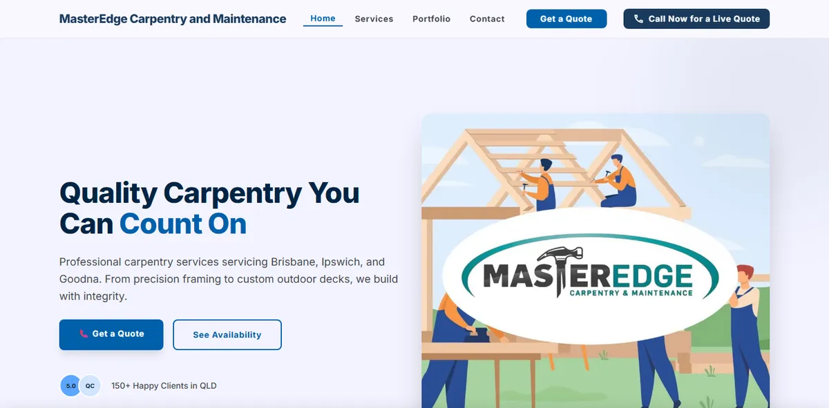 The Master Edge Carpentry website